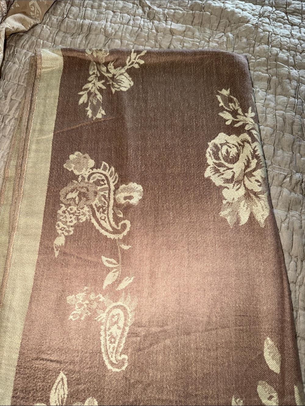 Shawl cashmere / silk 90% cashmere 10 % silk 76” by 26” large soft and beautiful - Picture 7 of 17